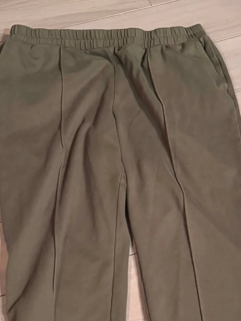 a new day Olive Green Elastic Waist Women's Jogger Pants WITH POCKETS SIZE XL